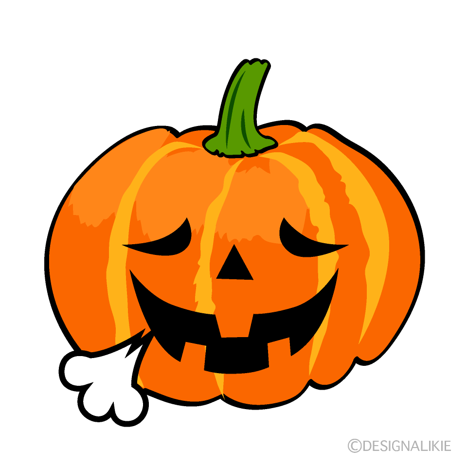 かわいいリラックスするハロウィンかぼちゃイラスト