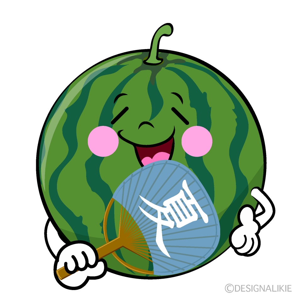 かわいいリラックスしたスイカイラスト