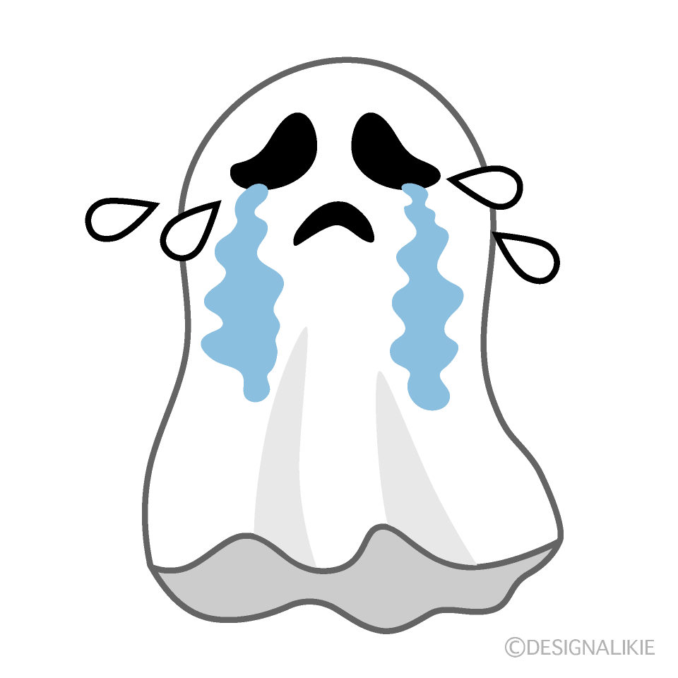 かわいい泣くゴーストイラスト