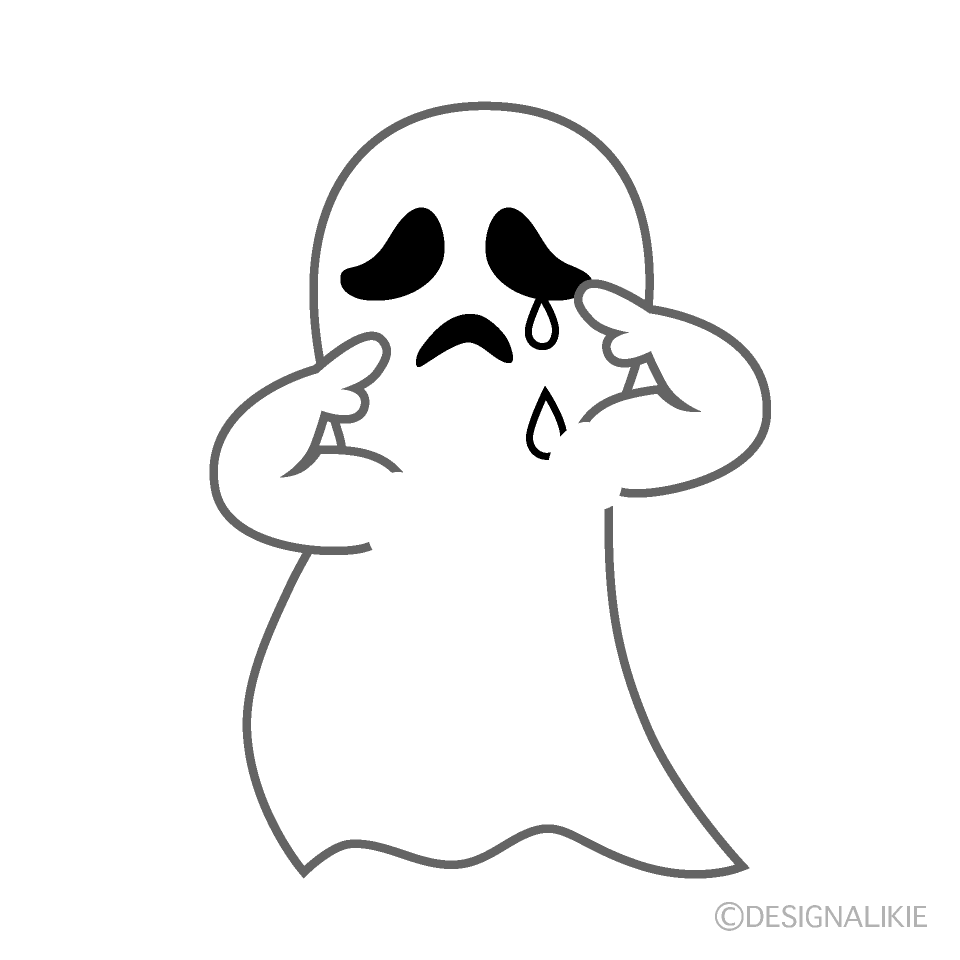 かわいい悲しいゴーストイラスト