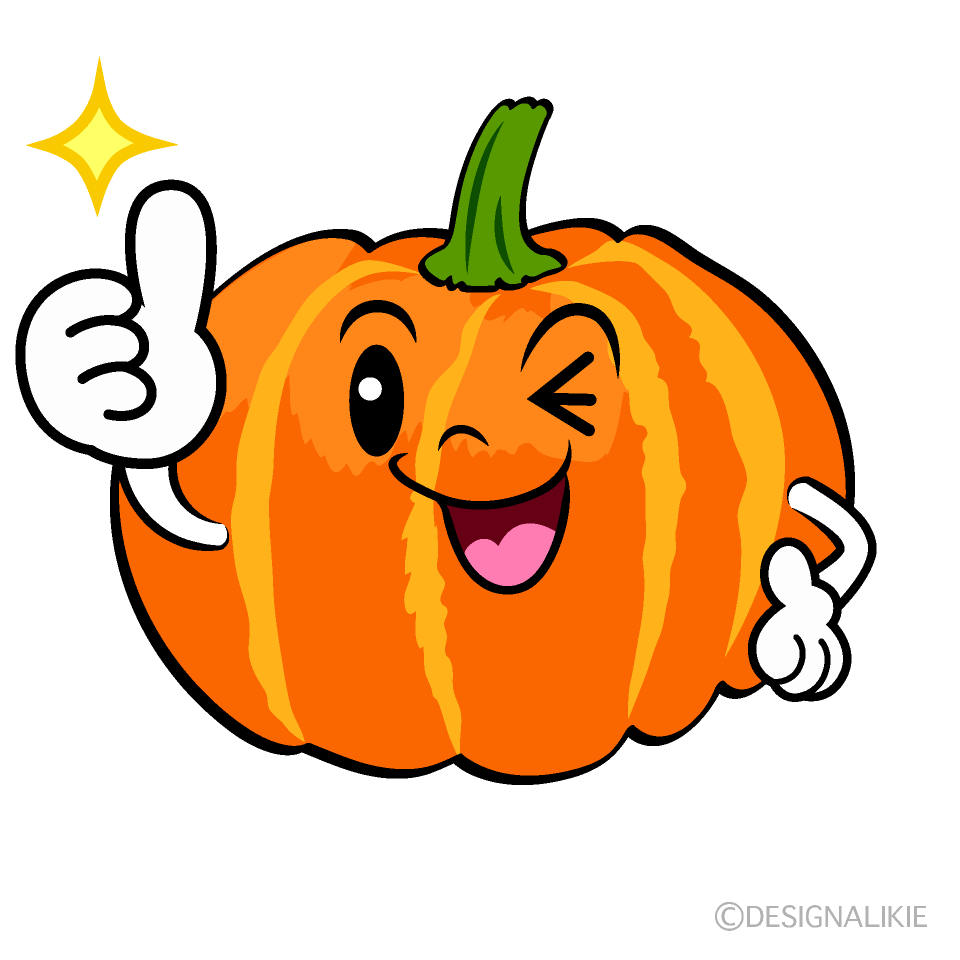 Cute Thumbs-up Pumpkin Clipart