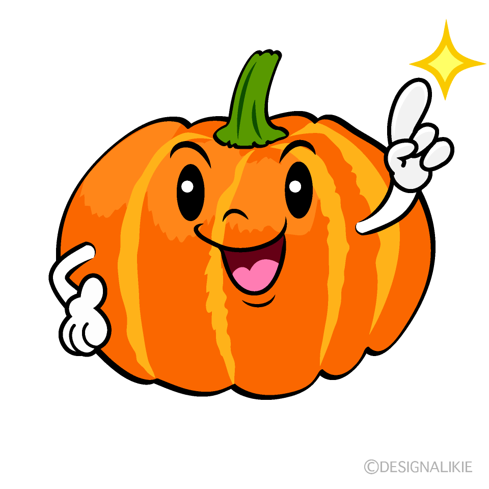 Cute Pumpkin Pointing Clipart