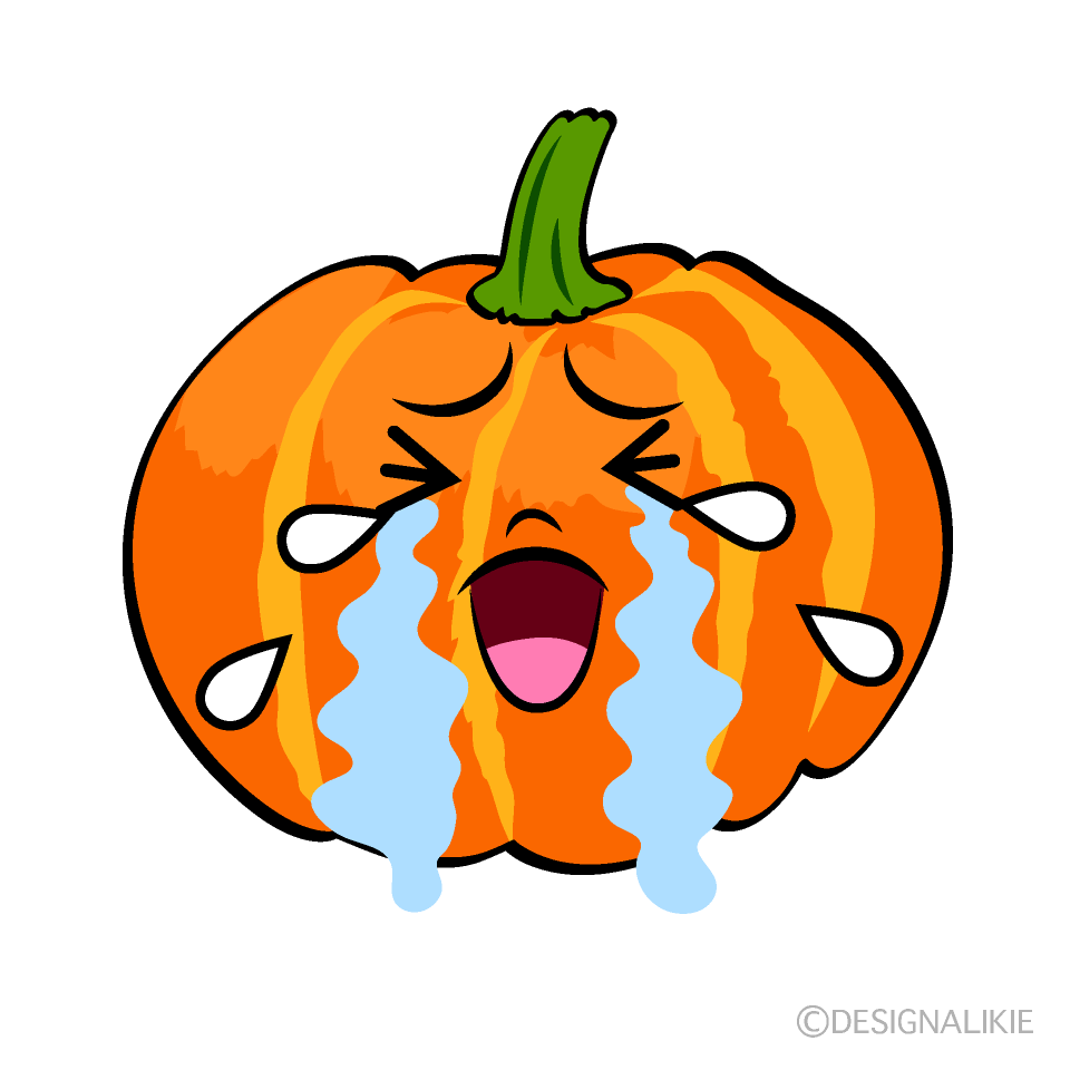 Cute Crying Pumpkin Clipart
