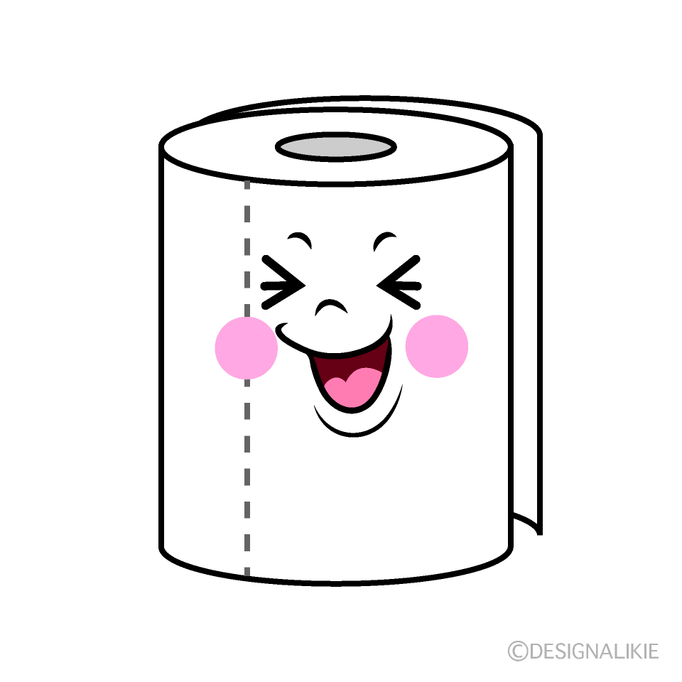 Cute Laughing Toilet Paper Clipart