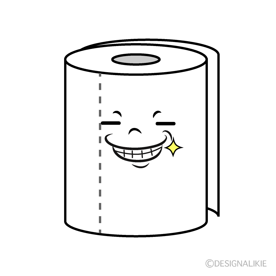 Cute Grinning Toilet Paper Clipart