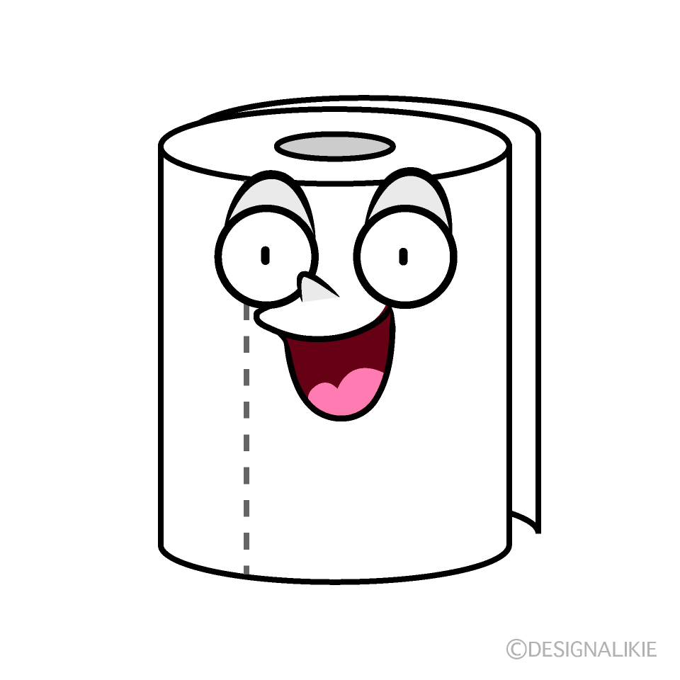 Cute Surprised Toilet Paper Clipart