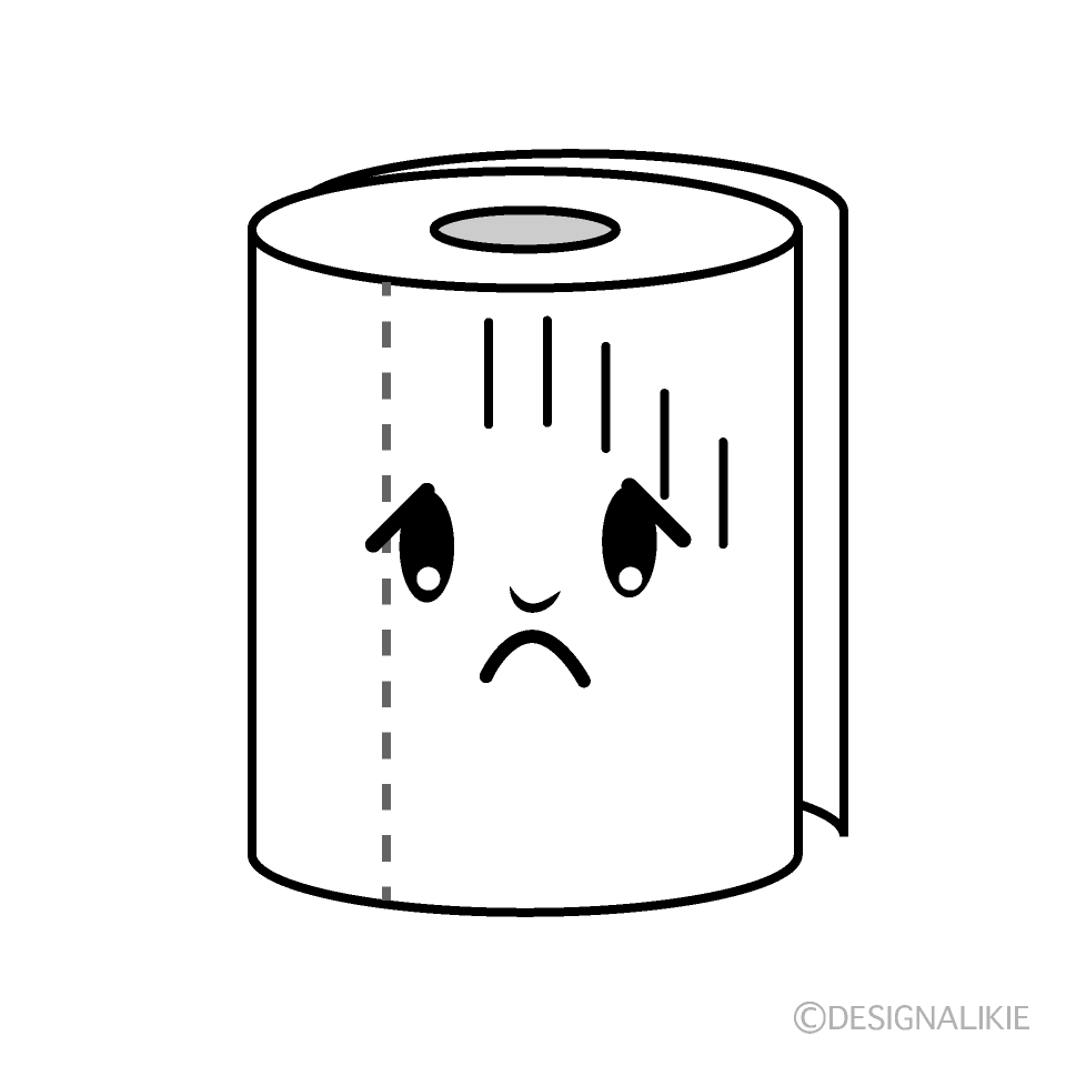 Cute Depressed Toilet Paper Clipart