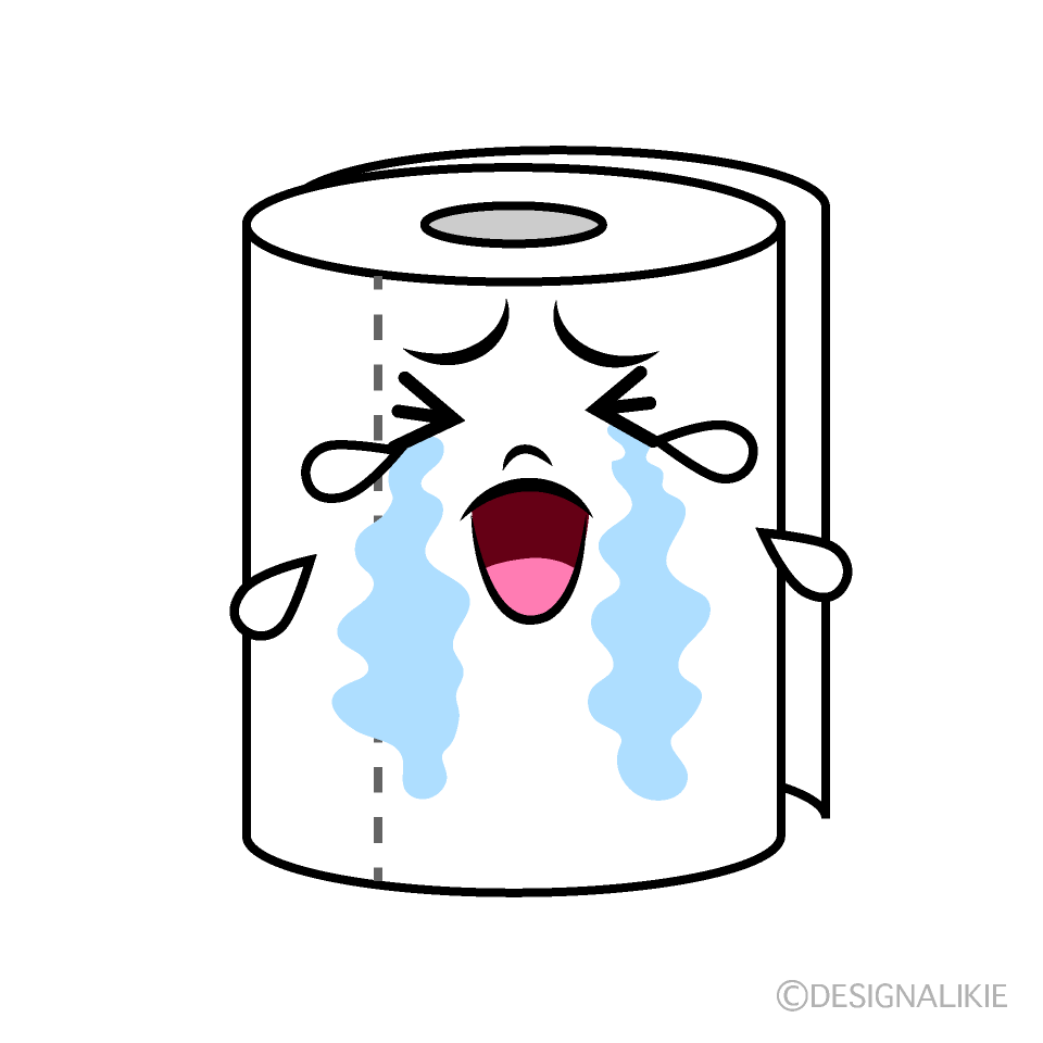 Cute Crying Toilet Paper Clipart