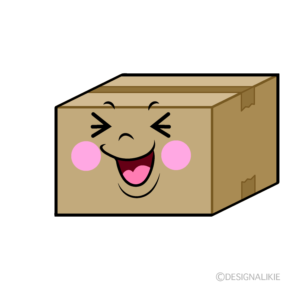 かわいい笑うダンボールイラスト