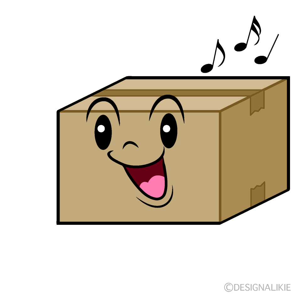 かわいい歌うダンボールイラスト