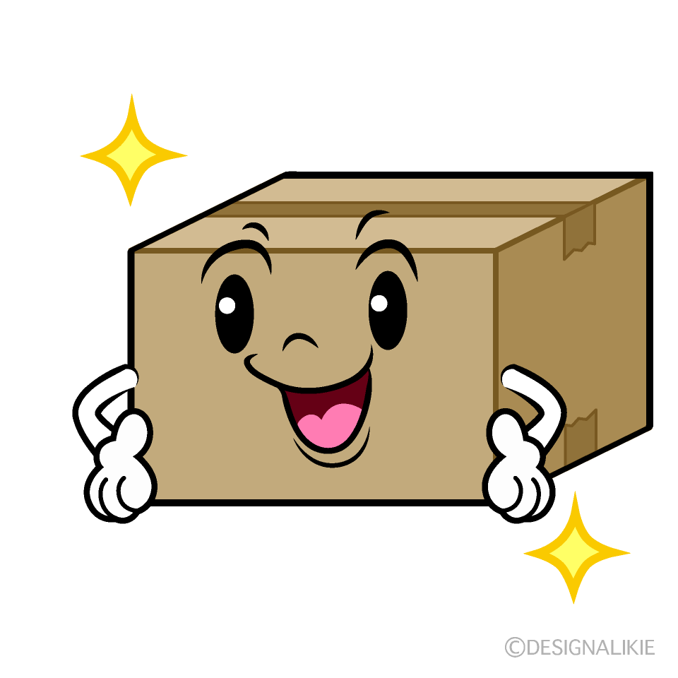 かわいい煌くダンボールイラスト