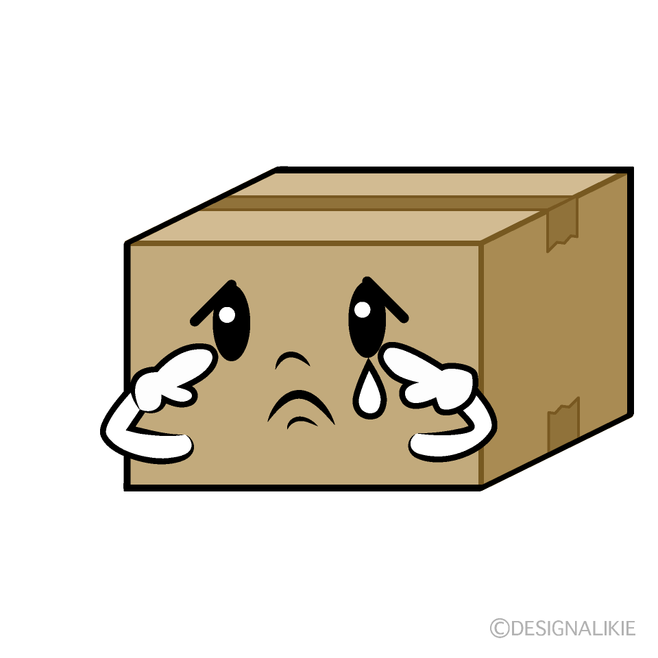 かわいい悲しいダンボールイラスト