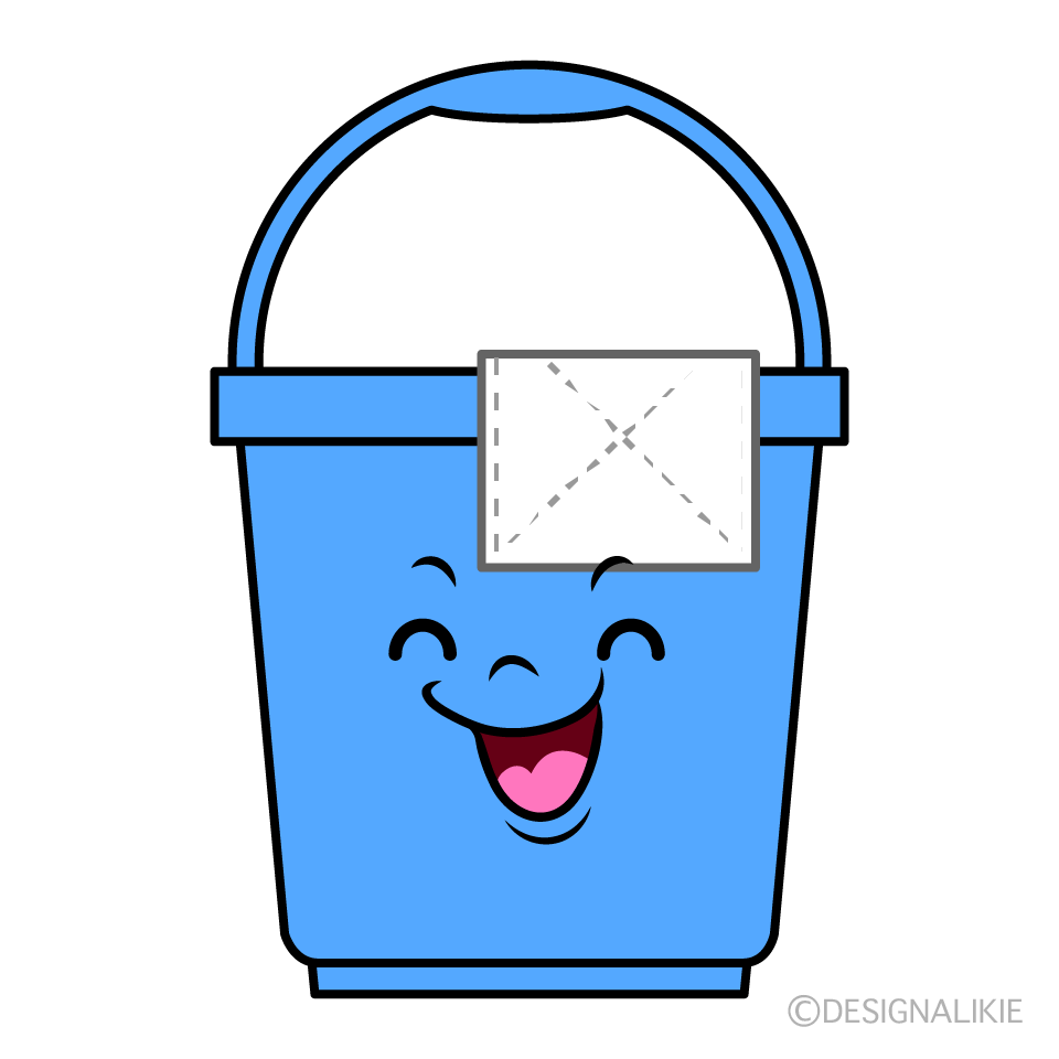 かわいい笑顔の掃除バケツイラスト