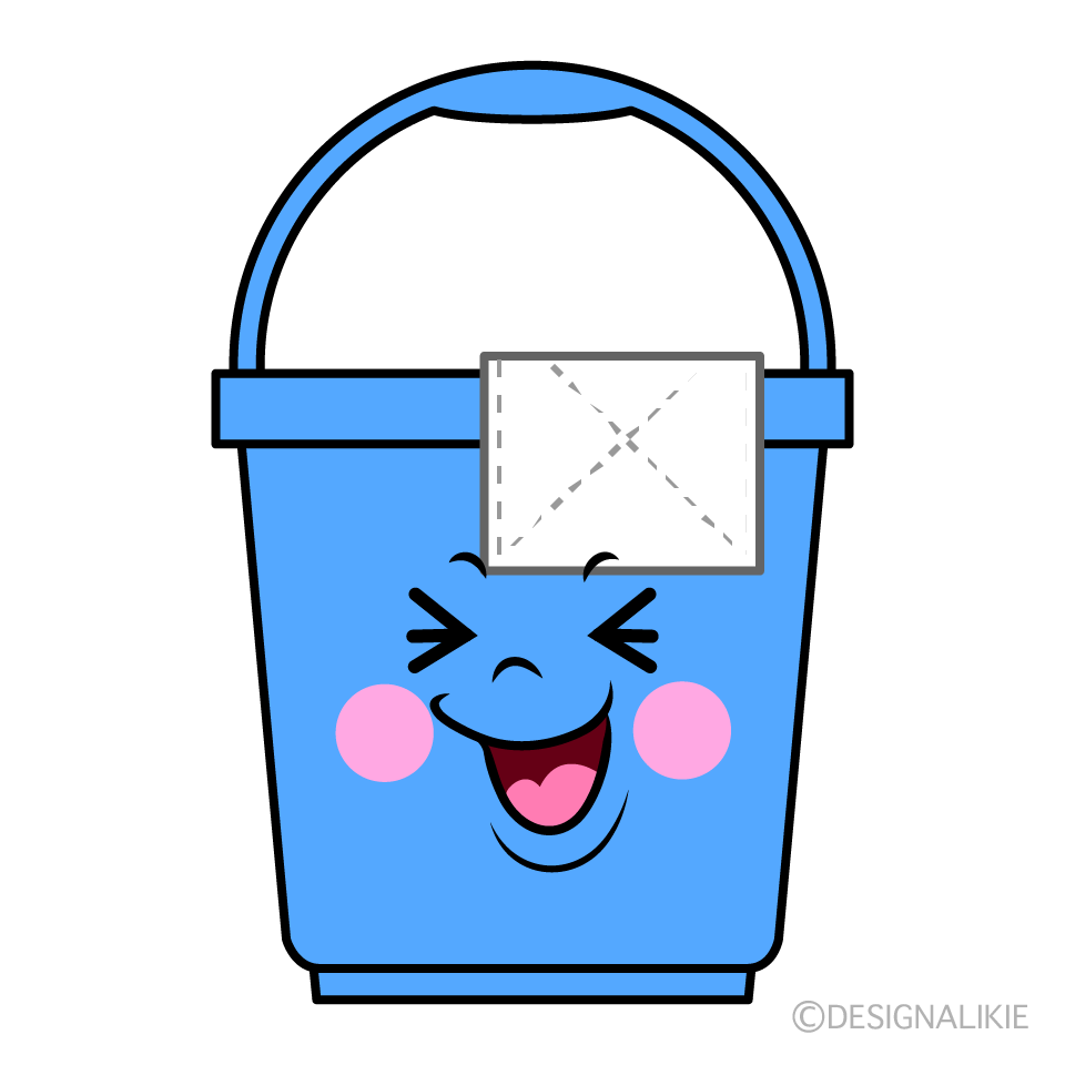 かわいい笑う掃除バケツイラスト