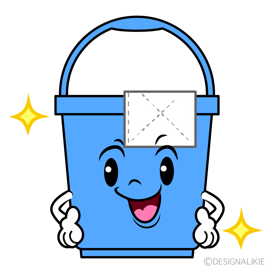 かわいい煌く掃除バケツイラスト