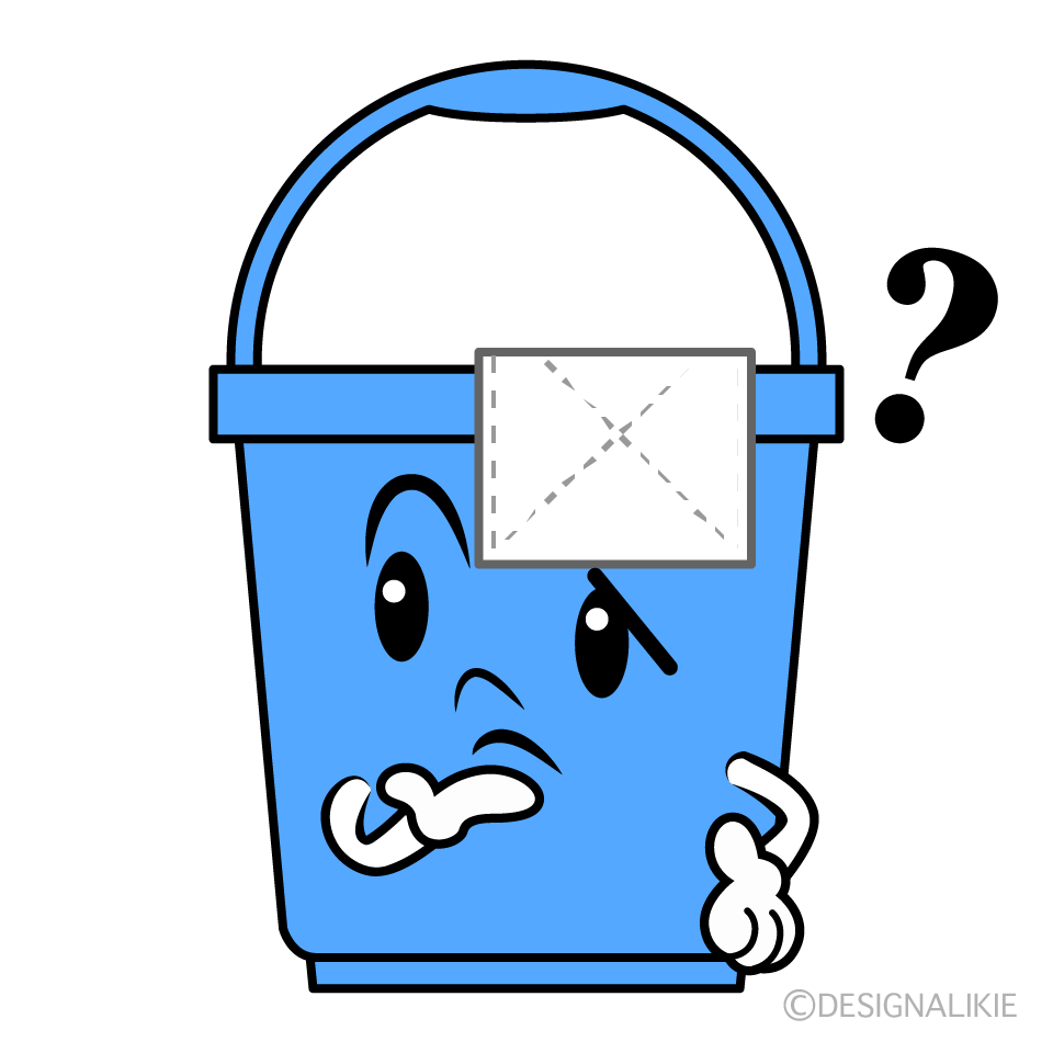 かわいい考える掃除バケツイラスト