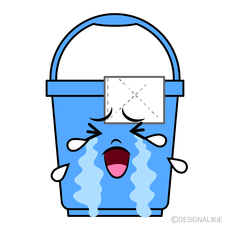 かわいい泣く掃除バケツイラスト