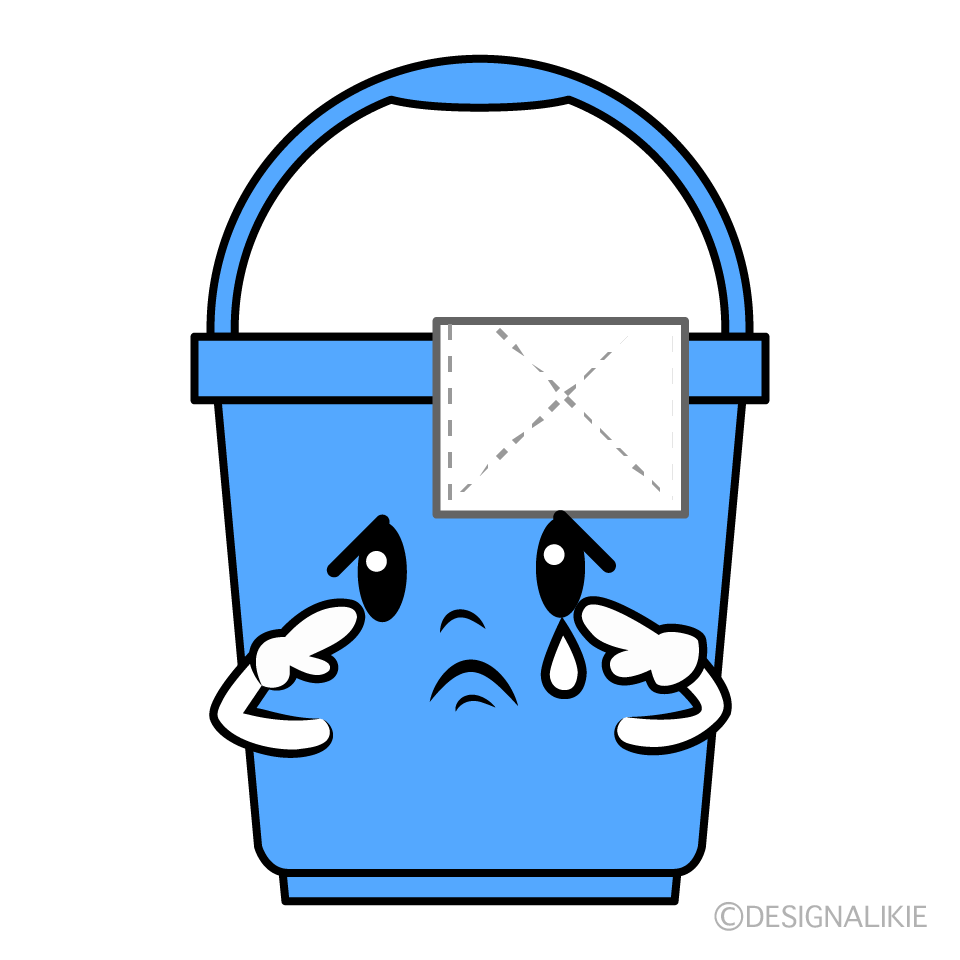 かわいい悲しい掃除バケツイラスト