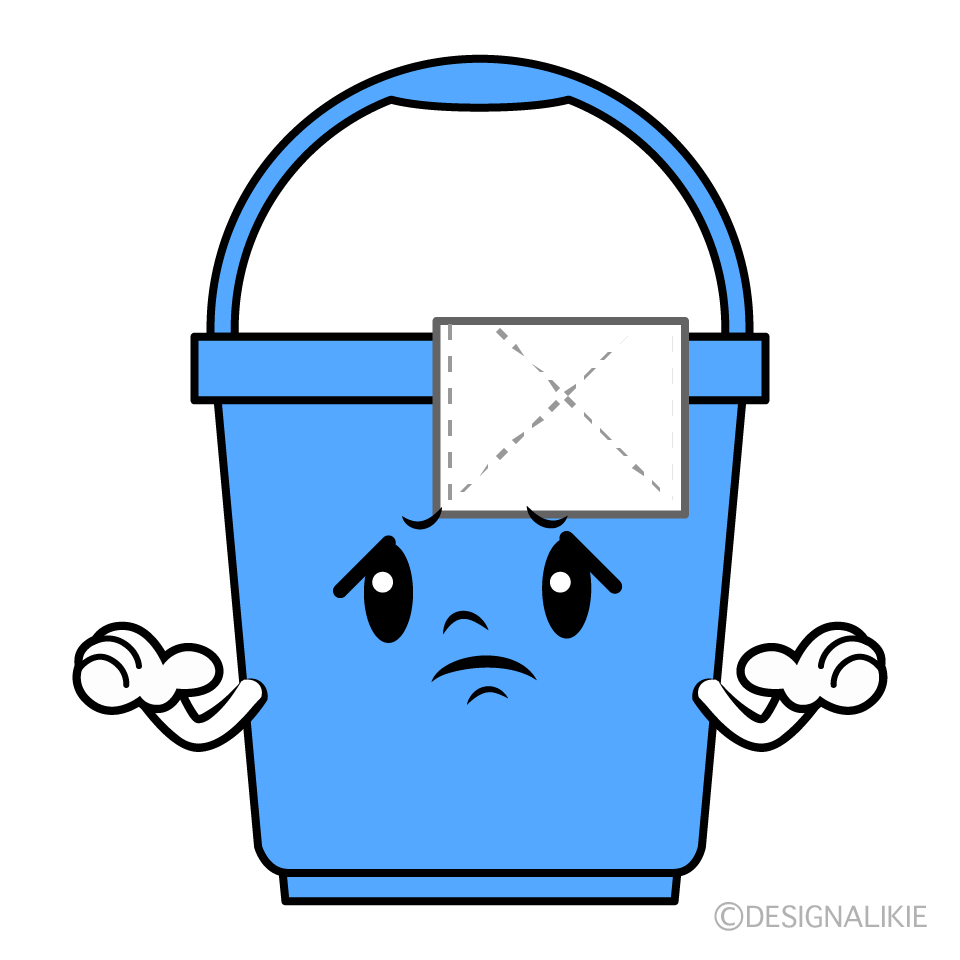 かわいい困る掃除バケツイラスト