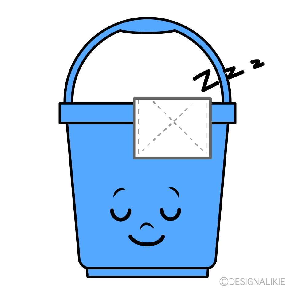 かわいい寝る掃除バケツイラスト