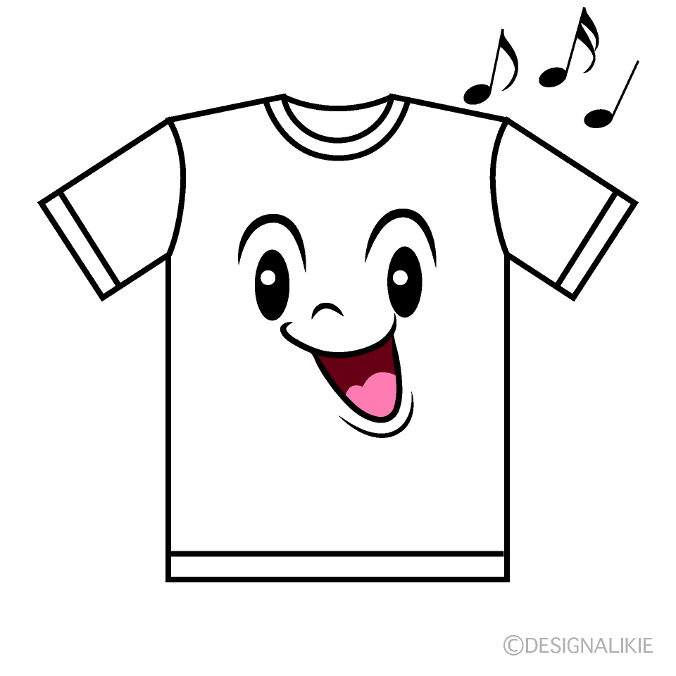 かわいい歌うTシャツイラスト
