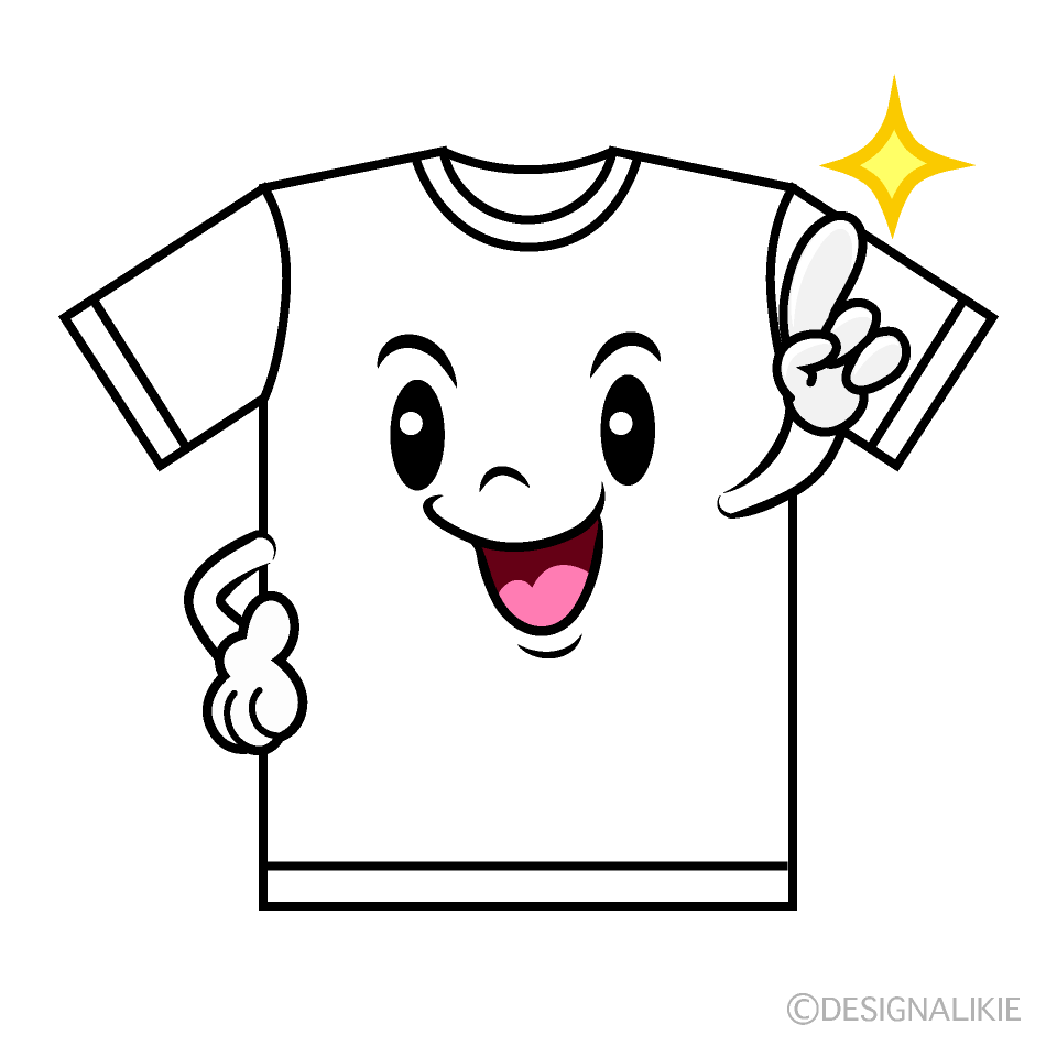 かわいい指差すTシャツイラスト