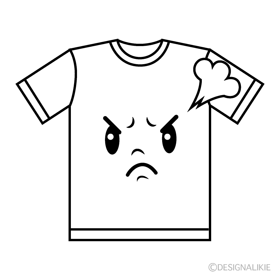 かわいい怒るTシャツイラスト
