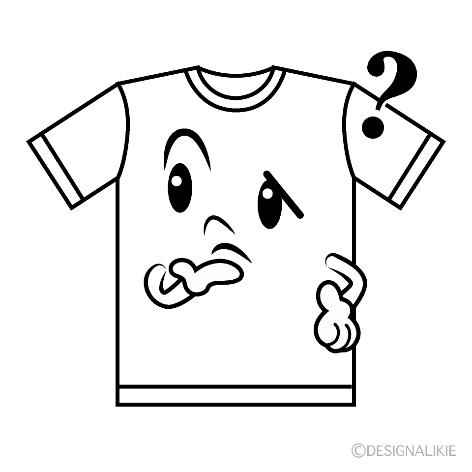 かわいい考えるTシャツイラスト