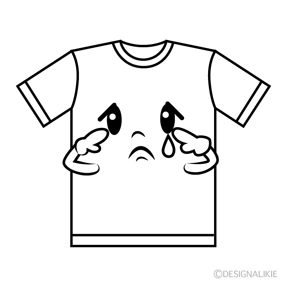 かわいい悲しいTシャツイラスト