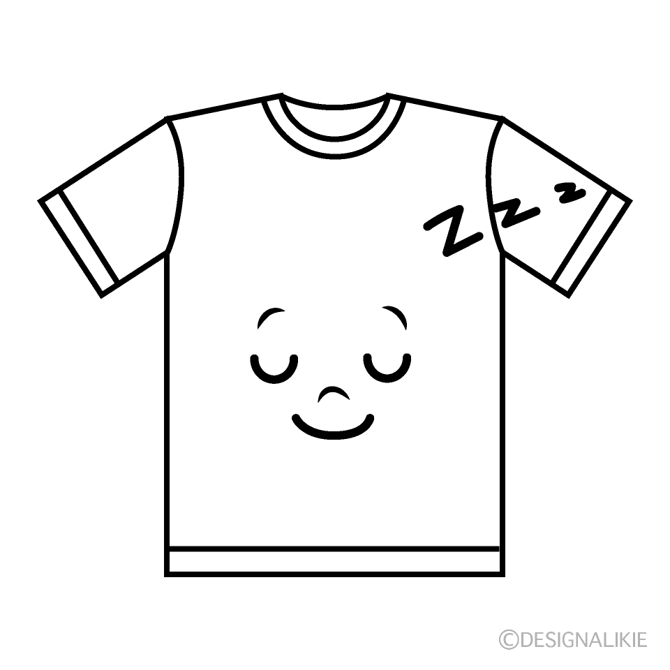かわいい寝るTシャツイラスト