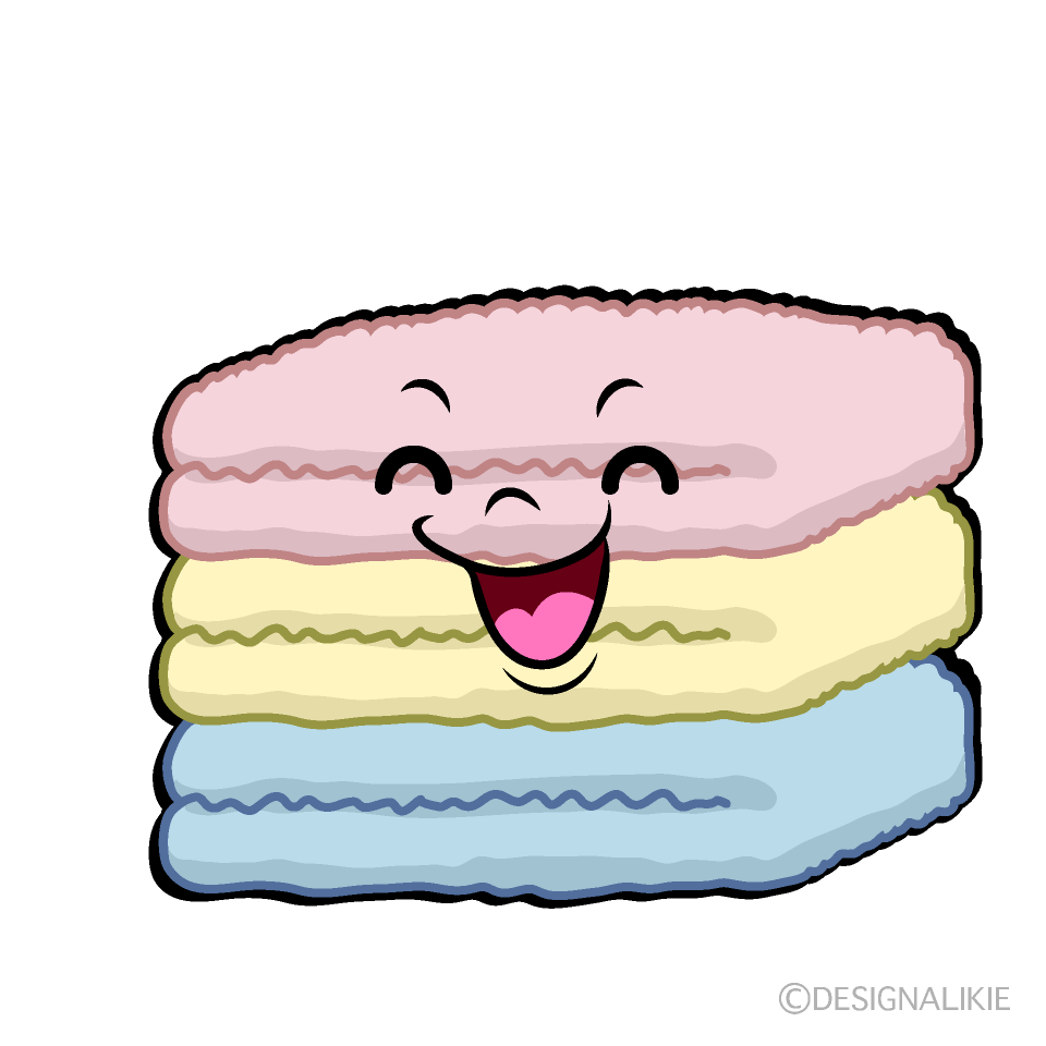 かわいい笑顔のタオルイラスト