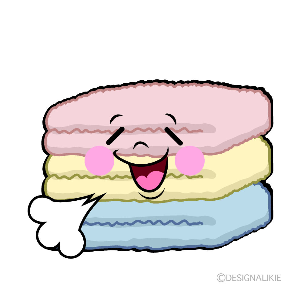 かわいいリラックスするタオルイラスト