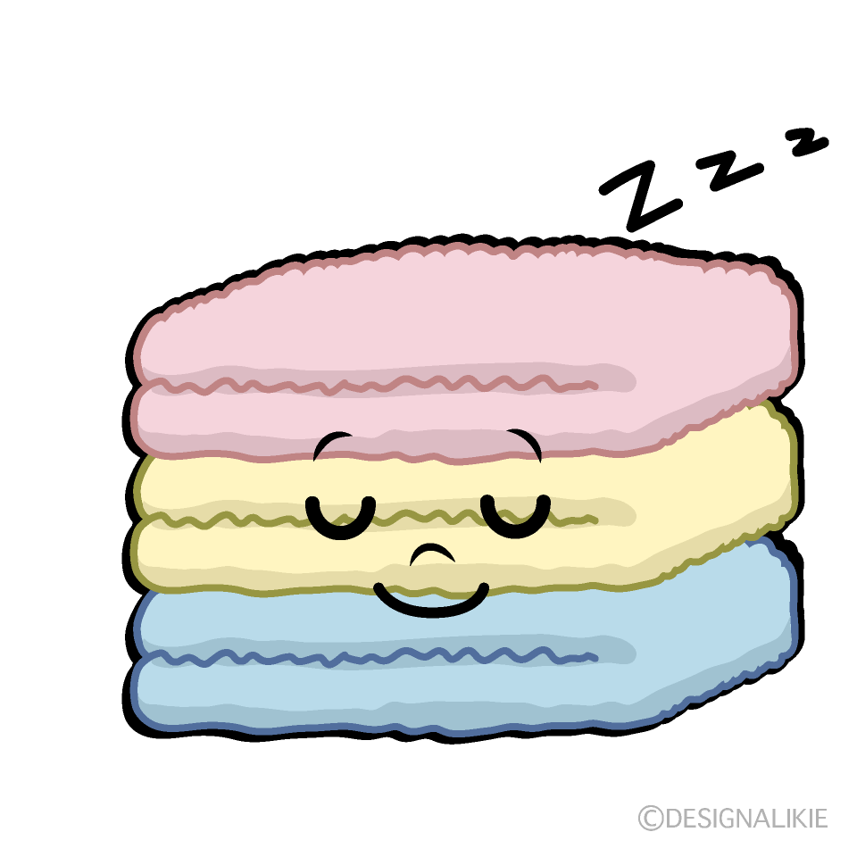 かわいい寝るタオルイラスト