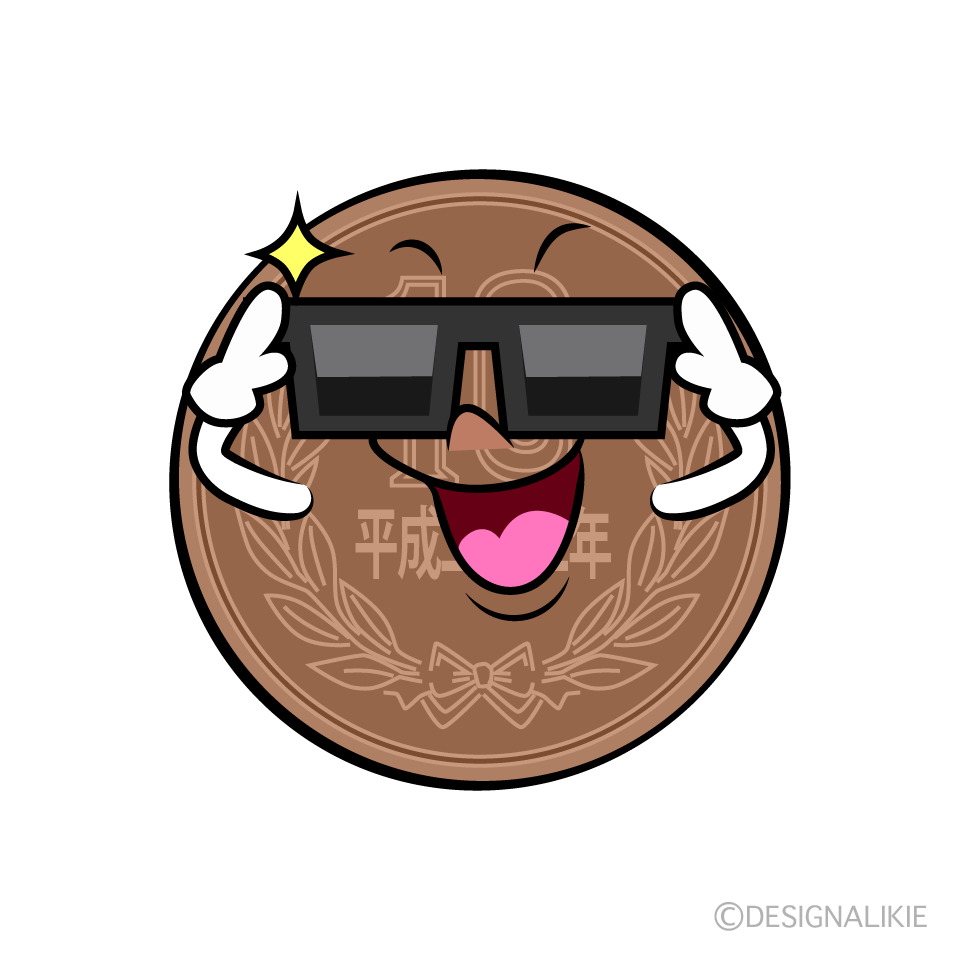 かわいいかっこいい十円玉イラスト