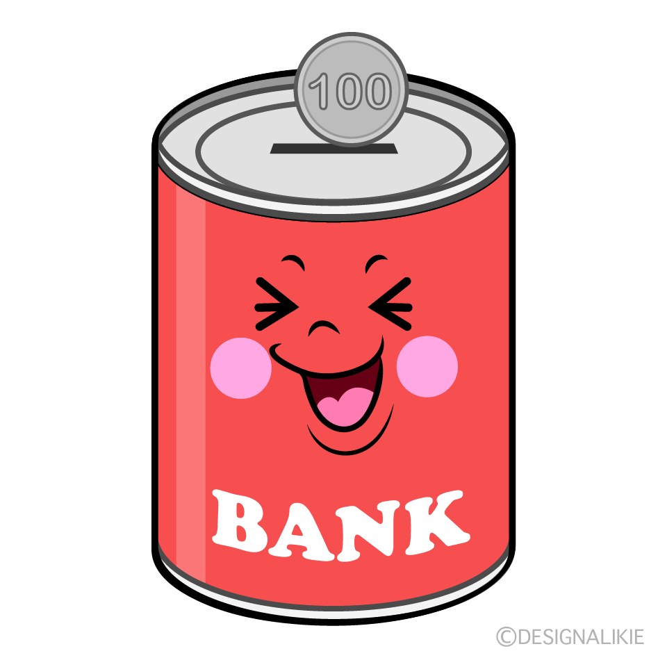 かわいい笑う貯金箱イラスト