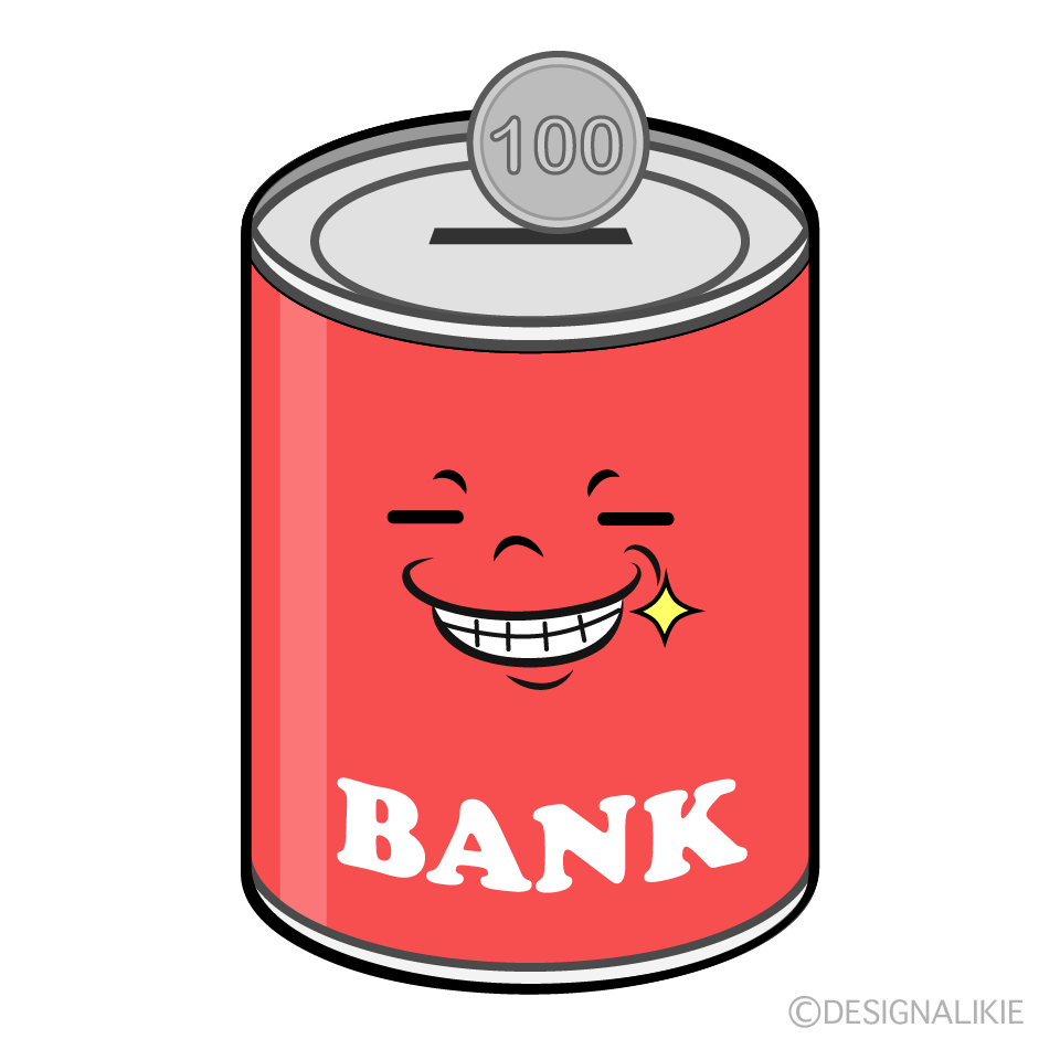 かわいいニヤリの貯金箱イラスト