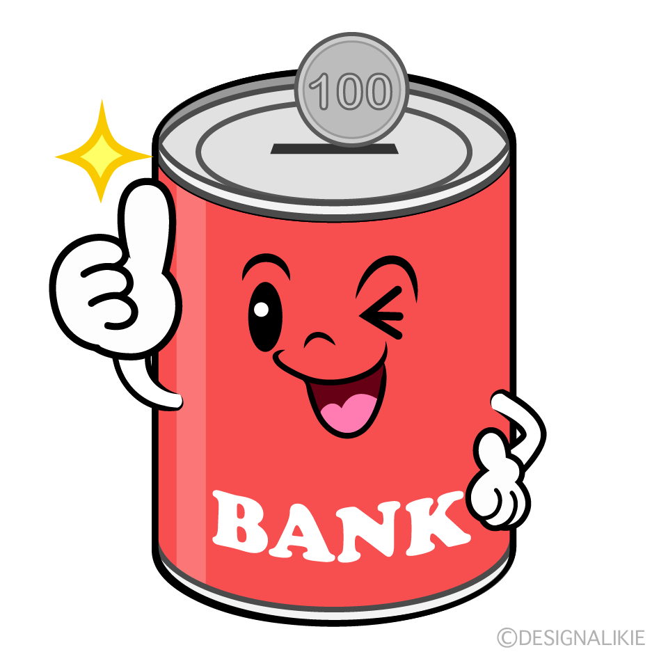 かわいいいいね！の貯金箱イラスト
