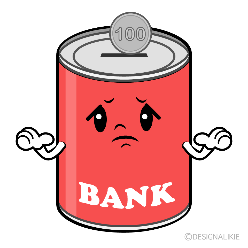 かわいい困る貯金箱イラスト