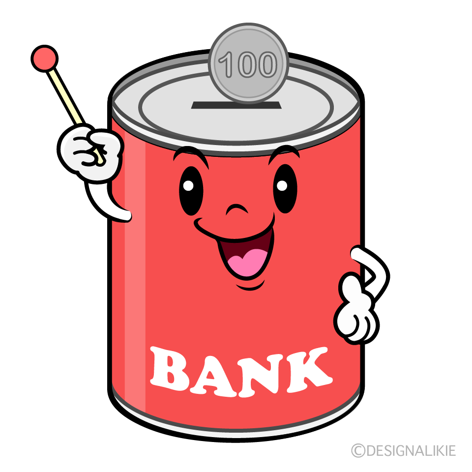 かわいい話す貯金箱イラスト
