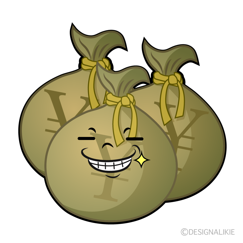 かわいいニヤリの大金イラスト