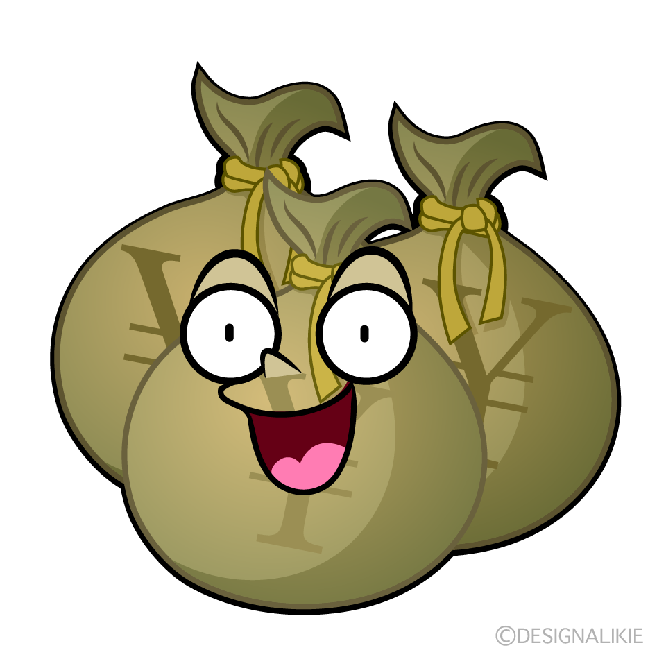かわいい驚く大金イラスト