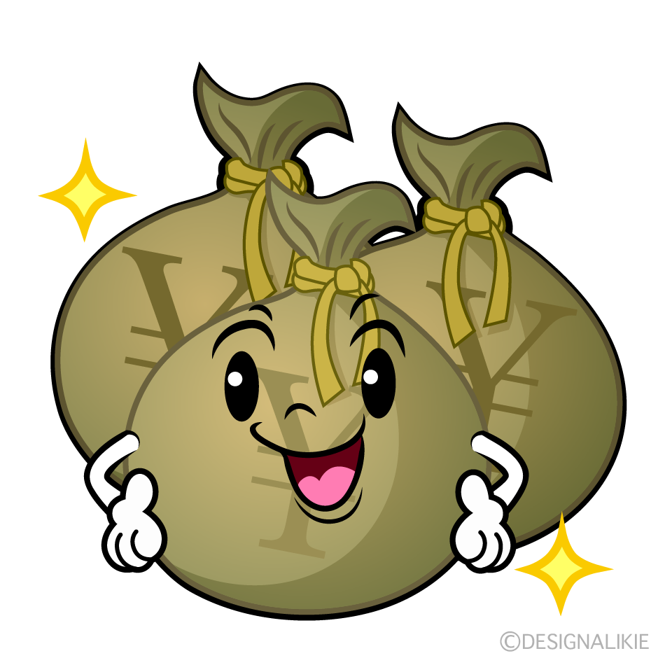 かわいい煌く大金イラスト