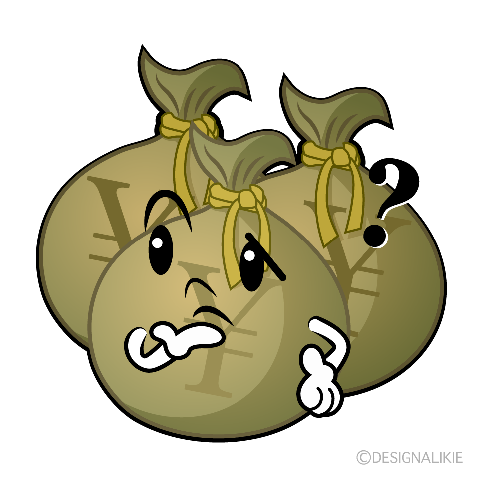 かわいい考える大金イラスト