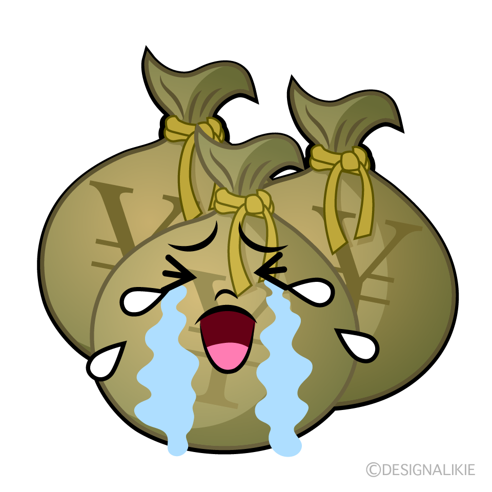 かわいい泣く大金イラスト