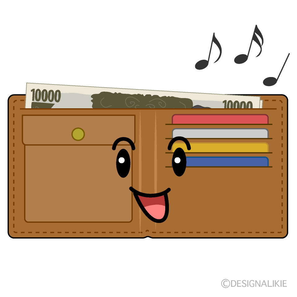 かわいい歌う財布イラスト