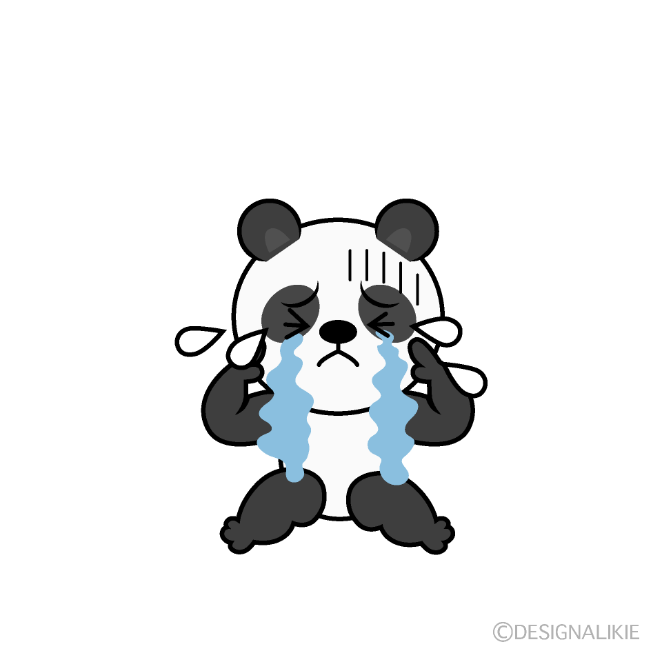 かわいい泣くパンダイラスト