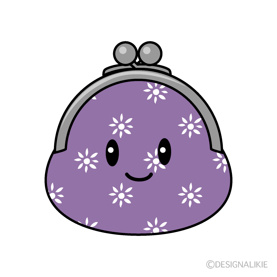 かわいいがま口財布イラスト