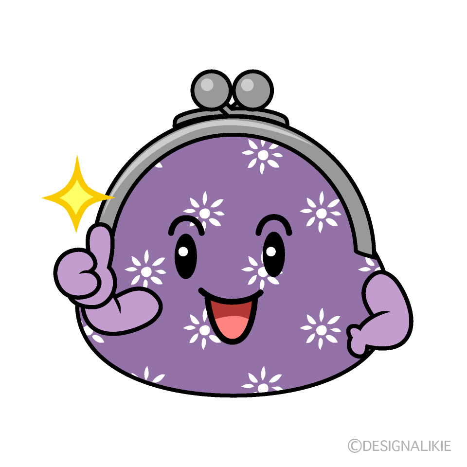 かわいいいいね！のがま口財布イラスト
