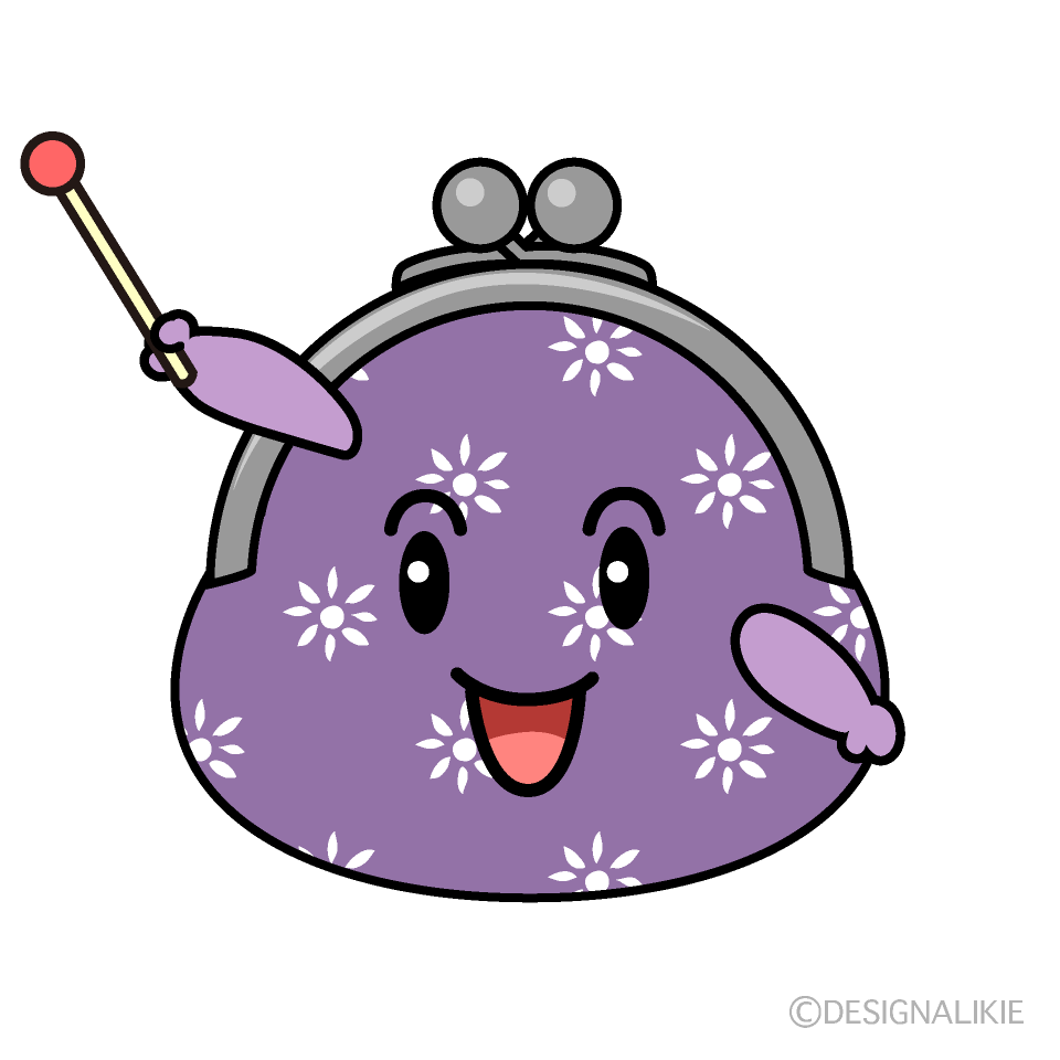 かわいい話すがま口財布イラスト