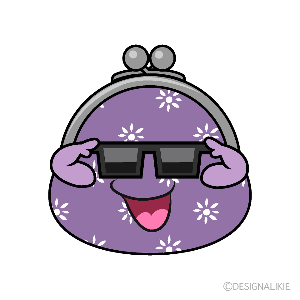かわいいかっこいいがま口財布イラスト